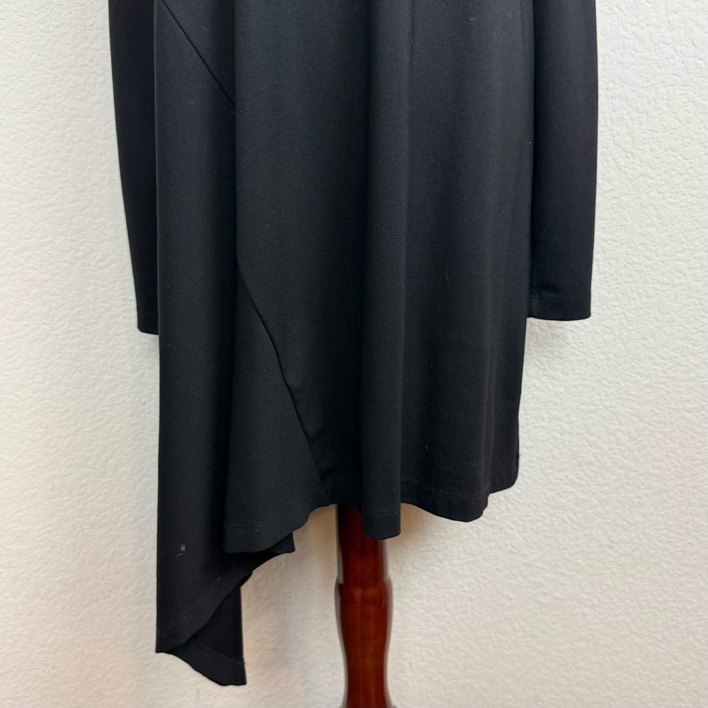 Bryn Walker Nada Black Asymmetrical Hem Long Sleeve Lagenlook Tunic Dress M - Picture 3 of 11
